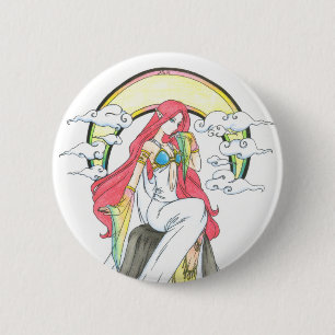 Badge Rond 5 Cm Bouton Élément d'Air