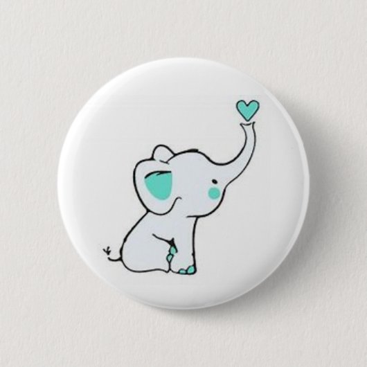 Badge Rond 5 Cm Bouton Eléphant bébé (Devant)
