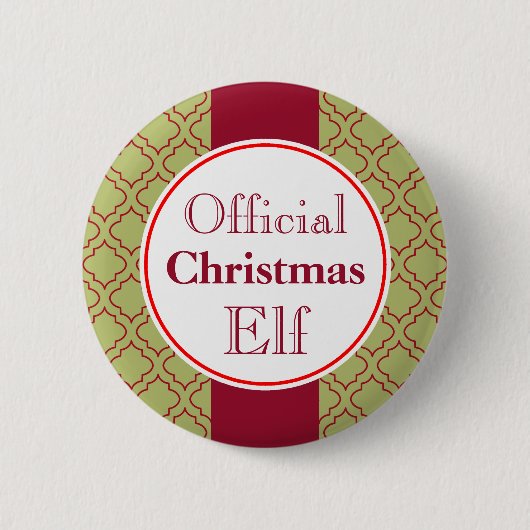 Badge Rond 5 Cm Bouton Elf de Noël (Devant)