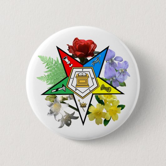 Badge Rond 5 Cm Bouton Emblème floral OES (Devant)