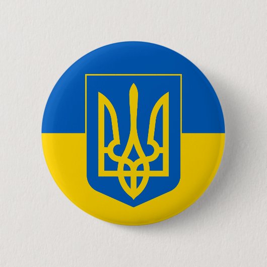Badge Rond 5 Cm bouton emblème ukrainien (Devant)