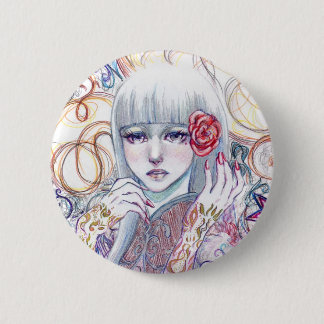 Badge Rond 5 Cm Bouton émotif de fleur