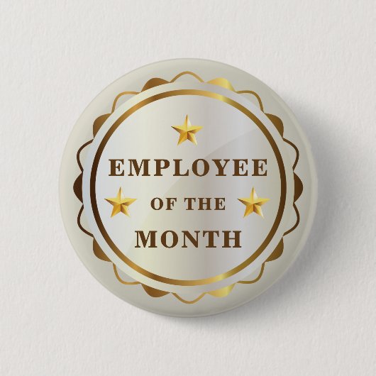 Badge Rond 5 Cm Bouton Employé du mois Gold Stars (Devant)