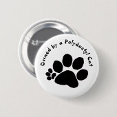 Badge Rond 5 Cm Bouton - Empreinte de patte Polydactyl (Devant & derrière)