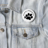 Badge Rond 5 Cm Bouton - Empreinte de patte Polydactyl (En situation)