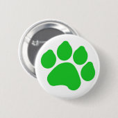 Badge Rond 5 Cm Bouton Empreinte de patte vert (Devant & derrière)