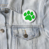 Badge Rond 5 Cm Bouton Empreinte de patte vert (En situation)