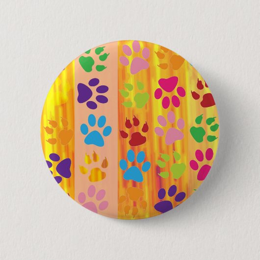 Badge Rond 5 Cm Bouton Empreintes de pattes (Devant)