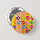 Badge Rond 5 Cm Bouton Empreintes de pattes (Devant & derrière)