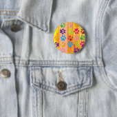 Badge Rond 5 Cm Bouton Empreintes de pattes (En situation)