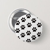 Badge Rond 5 Cm Bouton Empreintes de pattes de chat (Devant & derrière)