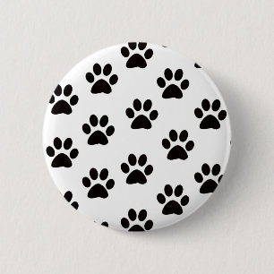Badge Rond 5 Cm Bouton Empreintes de pattes de chat