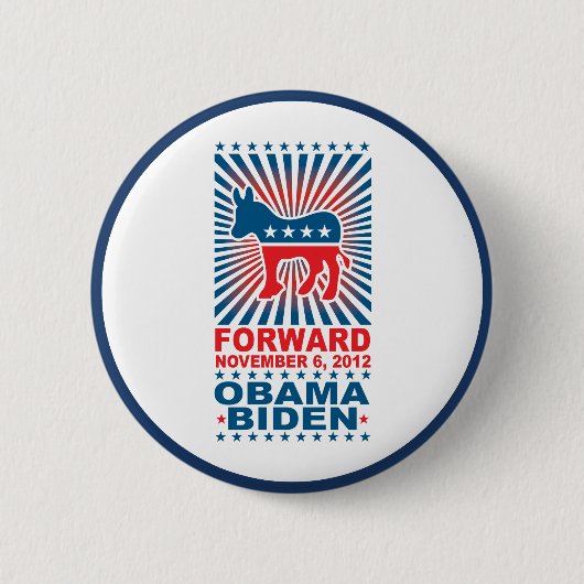 Badge Rond 5 Cm Bouton en avant d'Obama 2012 (Devant)