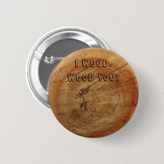 Badge Rond 5 Cm Bouton en bois (Devant & derrière)