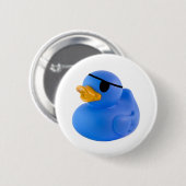 Badge Rond 5 Cm Bouton en caoutchouc de canard de pirate bleu (Devant & derrière)