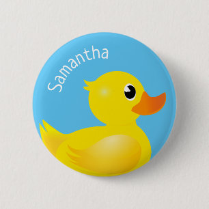 Badge Rond 5 Cm Bouton en caoutchouc jaune