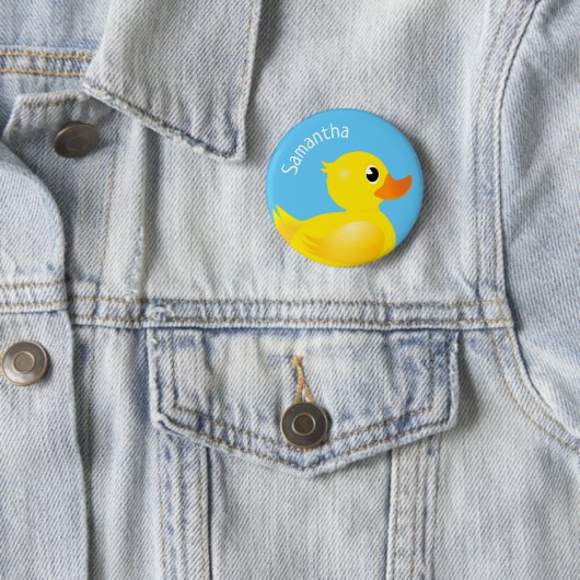 Badge Rond 5 Cm Bouton en caoutchouc jaune (En situation)