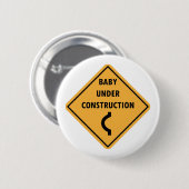 Badge Rond 5 Cm Bouton en construction de bébé (Devant & derrière)