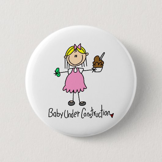 Badge Rond 5 Cm Bouton en construction de bébé (Devant)