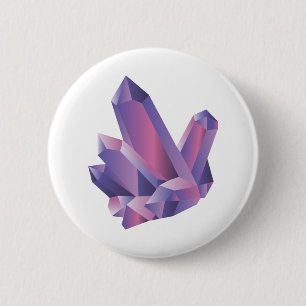 Badge Rond 5 Cm Bouton en cristal pourpre du groupe