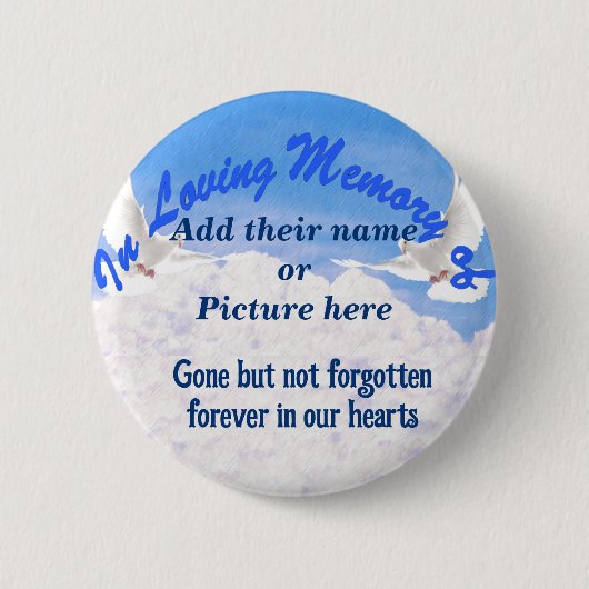 Badge Rond 5 Cm Bouton En Mémoire De_ Pinback (Devant)
