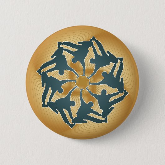 Badge Rond 5 Cm Bouton en spirale de smurf (Devant)