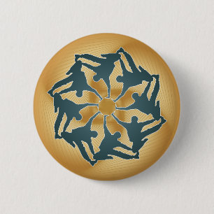 Badge Rond 5 Cm Bouton en spirale de smurf