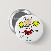 Badge Rond 5 Cm Bouton encourageant du bâton deux (Devant & derrière)