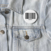 Badge Rond 5 Cm Bouton enfoiré de code barres (En situation)