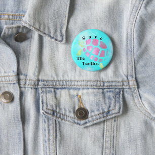 Badge Rond 5 Cm Bouton Enregistrer les tortues