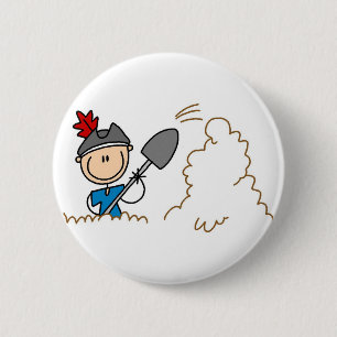 Badge Rond 5 Cm Bouton enterré de pirate de trésor