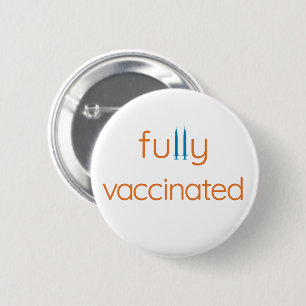 Badge Rond 5 Cm bouton entièrement vacciné