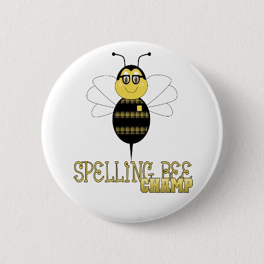 Badge Rond 5 Cm Bouton épellation de champ de Bee (Devant)