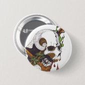 Badge Rond 5 Cm Bouton épineux de crâne (Devant & derrière)