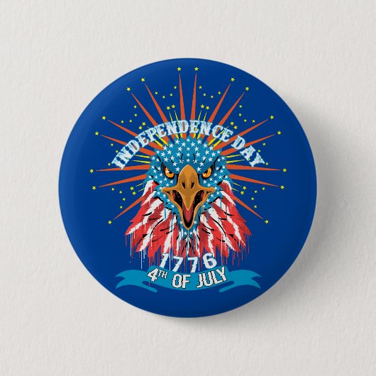 Badge Rond 5 Cm Bouton épingle Américain beau Impressionnant Aigle (Devant)
