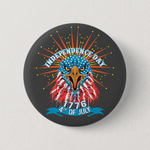 Badge Rond 5 Cm Bouton épingle Américain beau Impressionnant Aigle