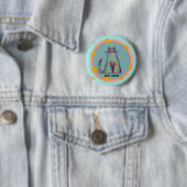 Badge Rond 5 Cm Bouton épinglé Chat de frontière (En situation)