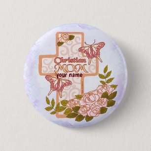 Badge Rond 5 Cm Bouton épingle Christian Mom