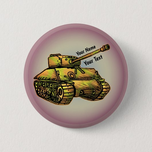Badge Rond 5 Cm Bouton épinglé de char militaire (Devant)