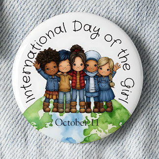 Badge Rond 5 Cm Bouton épinglé de la Journée internationale de la 
