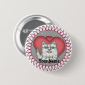 Badge Rond 5 Cm Bouton épingle du chat gras du coeur (Devant & derrière)