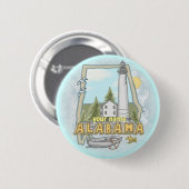 Badge Rond 5 Cm Bouton épingle du phare d'Alabama (Devant & derrière)