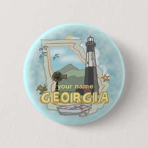 Badge Rond 5 Cm Bouton épingle du phare de Géorgie