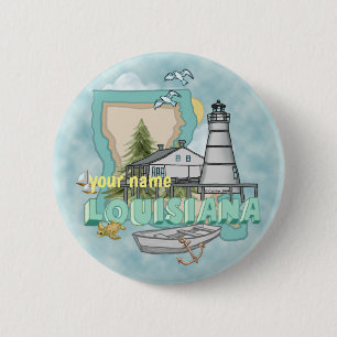 Badge Rond 5 Cm Bouton épingle du phare de Louisiane