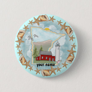 Badge Rond 5 Cm Bouton épinglé du phare de Minnesota Shells