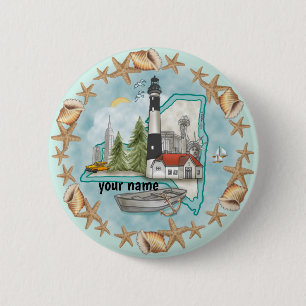 Badge Rond 5 Cm Bouton épingle du phare de New York Shells