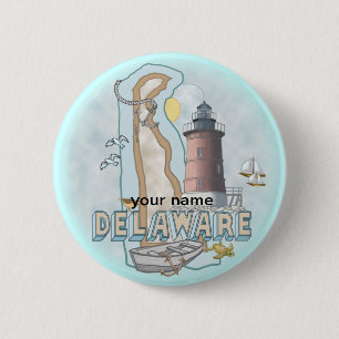 Badge Rond 5 Cm Bouton épingle du phare Delaware
