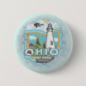 Badge Rond 5 Cm Bouton épingle du phare d'Ohio (Devant)