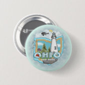 Badge Rond 5 Cm Bouton épingle du phare d'Ohio (Devant & derrière)