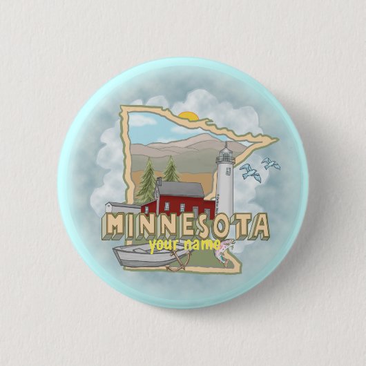 Badge Rond 5 Cm Bouton épingle du phare du Minnesota (Devant)
